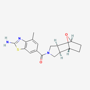 molecular formula C17H19N3O2S B5313442 4-methyl-6-[(1R*,2R*,6S*,7S*)-10-oxa-4-azatricyclo[5.2.1.0~2,6~]dec-4-ylcarbonyl]-1,3-benzothiazol-2-amine 