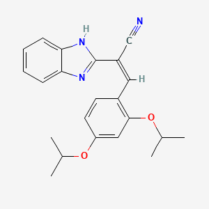molecular formula C22H23N3O2 B5313455 2-(1H-benzimidazol-2-yl)-3-(2,4-diisopropoxyphenyl)acrylonitrile 