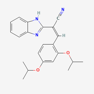 molecular formula C22H23N3O2 B5313455 (2Z)-2-(1H-benzimidazol-2-yl)-3-[2,4-bis(propan-2-yloxy)phenyl]prop-2-enenitrile 