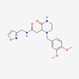 molecular formula C19H24N4O5 B5313476 2-[1-(3,4-dimethoxybenzyl)-3-oxo-2-piperazinyl]-N-(3-isoxazolylmethyl)acetamide 