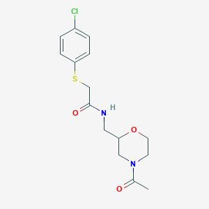 molecular formula C15H19ClN2O3S B5313482 N-[(4-acetylmorpholin-2-yl)methyl]-2-[(4-chlorophenyl)thio]acetamide 