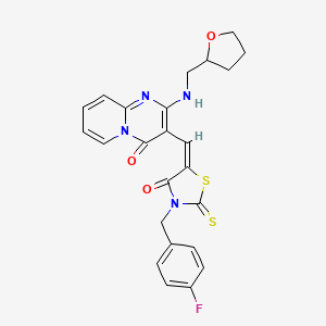 molecular formula C24H21FN4O3S2 B5313486 3-{[3-(4-fluorobenzyl)-4-oxo-2-thioxo-1,3-thiazolidin-5-ylidene]methyl}-2-[(tetrahydro-2-furanylmethyl)amino]-4H-pyrido[1,2-a]pyrimidin-4-one 