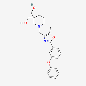 molecular formula C24H28N2O4 B5313498 (1-{[5-methyl-2-(3-phenoxyphenyl)-1,3-oxazol-4-yl]methyl}piperidine-3,3-diyl)dimethanol 