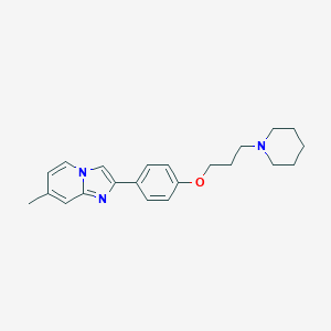 molecular formula C22H27N3O B531350 2-(4-Piperidinopropoxyphenyl)-7-methylimidazo[1,2-a]pyridine CAS No. 365565-36-2
