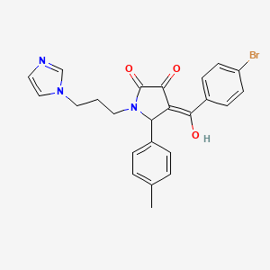 molecular formula C24H22BrN3O3 B5313558 4-(4-bromobenzoyl)-3-hydroxy-1-[3-(1H-imidazol-1-yl)propyl]-5-(4-methylphenyl)-1,5-dihydro-2H-pyrrol-2-one 