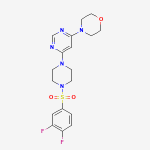 molecular formula C18H21F2N5O3S B5313562 4-(6-{4-[(3,4-difluorophenyl)sulfonyl]-1-piperazinyl}-4-pyrimidinyl)morpholine 