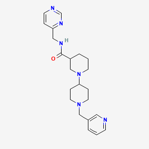 molecular formula C22H30N6O B5313598 1'-(pyridin-3-ylmethyl)-N-(pyrimidin-4-ylmethyl)-1,4'-bipiperidine-3-carboxamide 