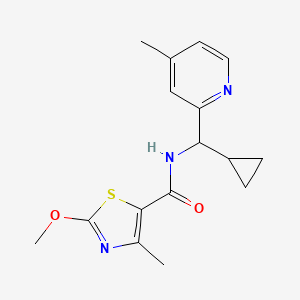 molecular formula C16H19N3O2S B5313618 N-[cyclopropyl(4-methylpyridin-2-yl)methyl]-2-methoxy-4-methyl-1,3-thiazole-5-carboxamide 