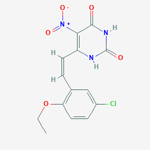 molecular formula C14H12ClN3O5 B5313623 6-[2-(5-chloro-2-ethoxyphenyl)vinyl]-5-nitro-2,4(1H,3H)-pyrimidinedione 