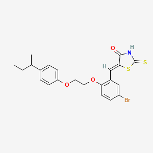 molecular formula C22H22BrNO3S2 B5313627 5-{5-bromo-2-[2-(4-sec-butylphenoxy)ethoxy]benzylidene}-2-thioxo-1,3-thiazolidin-4-one 