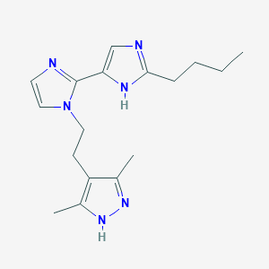 molecular formula C17H24N6 B5313649 2'-butyl-1-[2-(3,5-dimethyl-1H-pyrazol-4-yl)ethyl]-1H,1'H-2,4'-biimidazole 