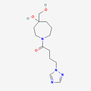 molecular formula C13H22N4O3 B5313652 4-(hydroxymethyl)-1-[4-(1H-1,2,4-triazol-1-yl)butanoyl]-4-azepanol 