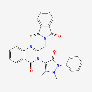 molecular formula C28H21N5O4 B5313663 2-{[3-(1,5-dimethyl-3-oxo-2-phenyl-2,3-dihydro-1H-pyrazol-4-yl)-4-oxo-3,4-dihydro-2-quinazolinyl]methyl}-1H-isoindole-1,3(2H)-dione 