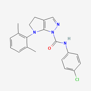 molecular formula C20H19ClN4O B5313671 N-(4-chlorophenyl)-6-(2,6-dimethylphenyl)-5,6-dihydropyrrolo[2,3-c]pyrazole-1(4H)-carboxamide 