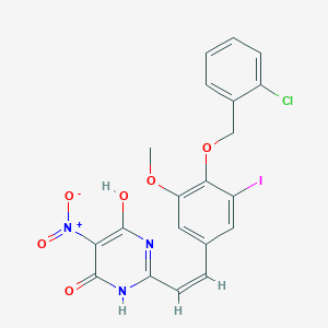 molecular formula C20H15ClIN3O6 B5313672 2-(2-{4-[(2-chlorobenzyl)oxy]-3-iodo-5-methoxyphenyl}vinyl)-6-hydroxy-5-nitro-4(3H)-pyrimidinone 