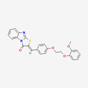 molecular formula C25H20N2O4S B5313676 2-{4-[2-(2-methoxyphenoxy)ethoxy]benzylidene}[1,3]thiazolo[3,2-a]benzimidazol-3(2H)-one 