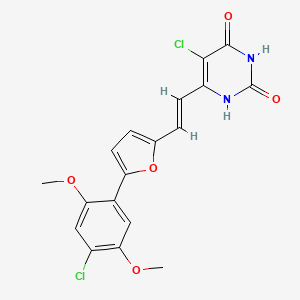 molecular formula C18H14Cl2N2O5 B5313696 5-chloro-6-{2-[5-(4-chloro-2,5-dimethoxyphenyl)-2-furyl]vinyl}pyrimidine-2,4(1H,3H)-dione 