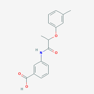 molecular formula C17H17NO4 B5313722 3-{[2-(3-methylphenoxy)propanoyl]amino}benzoic acid 