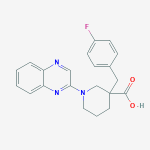 3-(4-fluorobenzyl)-1-quinoxalin-2-ylpiperidine-3-carboxylic acid