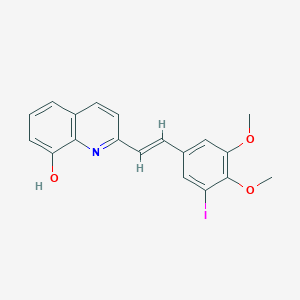 molecular formula C19H16INO3 B5313771 2-[2-(3-iodo-4,5-dimethoxyphenyl)vinyl]-8-quinolinol 