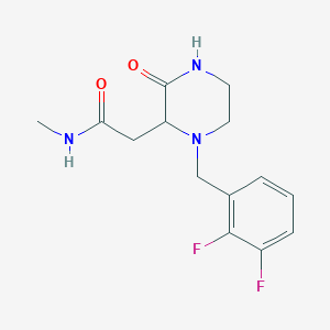 molecular formula C14H17F2N3O2 B5313772 2-[1-(2,3-difluorobenzyl)-3-oxo-2-piperazinyl]-N-methylacetamide 