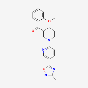 molecular formula C21H22N4O3 B5313804 (2-methoxyphenyl){1-[5-(3-methyl-1,2,4-oxadiazol-5-yl)pyridin-2-yl]piperidin-3-yl}methanone 