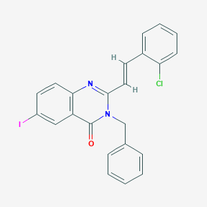 molecular formula C23H16ClIN2O B5313836 3-benzyl-2-[2-(2-chlorophenyl)vinyl]-6-iodo-4(3H)-quinazolinone 
