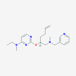 molecular formula C20H29N5O B5313853 N-ethyl-N-methyl-2-[((2S,5R)-5-{[methyl(pyridin-3-ylmethyl)amino]methyl}tetrahydrofuran-2-yl)methyl]pyrimidin-4-amine 