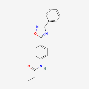molecular formula C17H15N3O2 B5313865 N-[4-(3-phenyl-1,2,4-oxadiazol-5-yl)phenyl]propanamide 