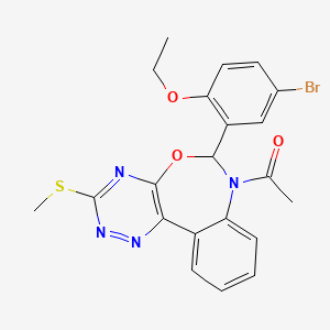 molecular formula C21H19BrN4O3S B5313873 7-acetyl-6-(5-bromo-2-ethoxyphenyl)-3-(methylthio)-6,7-dihydro[1,2,4]triazino[5,6-d][3,1]benzoxazepine 