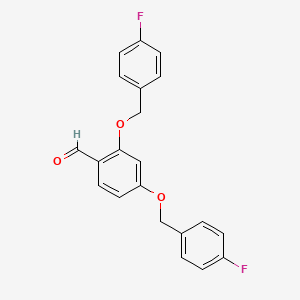 molecular formula C21H16F2O3 B5313882 2,4-bis[(4-fluorobenzyl)oxy]benzaldehyde 