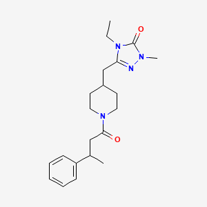 molecular formula C21H30N4O2 B5313892 4-ethyl-2-methyl-5-{[1-(3-phenylbutanoyl)piperidin-4-yl]methyl}-2,4-dihydro-3H-1,2,4-triazol-3-one 