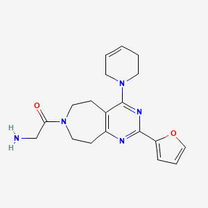 molecular formula C19H23N5O2 B5313908 2-[4-(3,6-dihydropyridin-1(2H)-yl)-2-(2-furyl)-5,6,8,9-tetrahydro-7H-pyrimido[4,5-d]azepin-7-yl]-2-oxoethanamine 