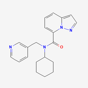 molecular formula C20H22N4O B5313915 N-cyclohexyl-N-(pyridin-3-ylmethyl)pyrazolo[1,5-a]pyridine-7-carboxamide 