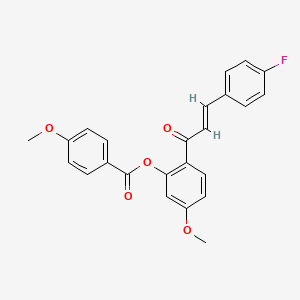 2-[3-(4-fluorophenyl)acryloyl]-5-methoxyphenyl 4-methoxybenzoate