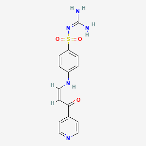 molecular formula C15H15N5O3S B5313961 N-[amino(imino)methyl]-4-{[3-oxo-3-(4-pyridinyl)-1-propen-1-yl]amino}benzenesulfonamide 