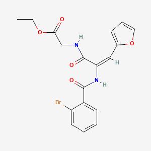 molecular formula C18H17BrN2O5 B5313968 ethyl N-[2-[(2-bromobenzoyl)amino]-3-(2-furyl)acryloyl]glycinate 