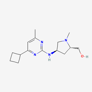 molecular formula C15H24N4O B5313987 {(2S,4R)-4-[(4-cyclobutyl-6-methylpyrimidin-2-yl)amino]-1-methylpyrrolidin-2-yl}methanol 