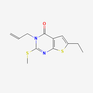 molecular formula C12H14N2OS2 B5313991 3-allyl-6-ethyl-2-(methylthio)thieno[2,3-d]pyrimidin-4(3H)-one 