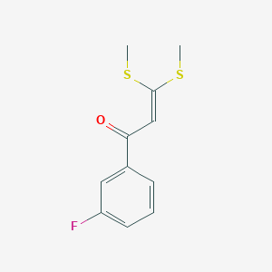 molecular formula C11H11FOS2 B053140 1-(3-Fluorophenyl)-3,3-bis(methylsulfanyl)prop-2-EN-1-one CAS No. 116609-89-3