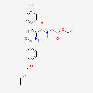 molecular formula C24H27ClN2O5 B5314006 ethyl N-[2-[(4-butoxybenzoyl)amino]-3-(4-chlorophenyl)acryloyl]glycinate 