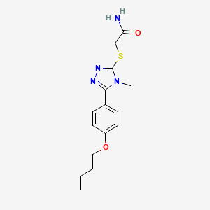 molecular formula C15H20N4O2S B5314018 2-{[5-(4-butoxyphenyl)-4-methyl-4H-1,2,4-triazol-3-yl]thio}acetamide 