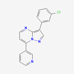 molecular formula C17H11ClN4 B5314019 3-(3-chlorophenyl)-7-(3-pyridinyl)pyrazolo[1,5-a]pyrimidine 