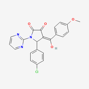 molecular formula C22H16ClN3O4 B5314028 5-(4-chlorophenyl)-3-hydroxy-4-(4-methoxybenzoyl)-1-(2-pyrimidinyl)-1,5-dihydro-2H-pyrrol-2-one 