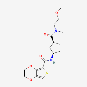 molecular formula C17H24N2O5S B5314047 N-((1R*,3S*)-3-{[(2-methoxyethyl)(methyl)amino]carbonyl}cyclopentyl)-2,3-dihydrothieno[3,4-b][1,4]dioxine-5-carboxamide 
