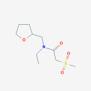 molecular formula C10H19NO4S B5314051 N-ethyl-2-(methylsulfonyl)-N-(tetrahydrofuran-2-ylmethyl)acetamide 