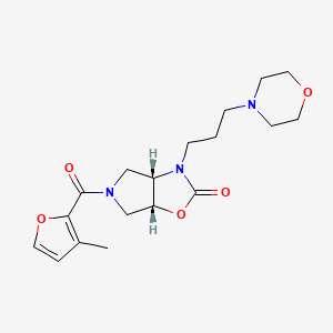 molecular formula C18H25N3O5 B5314064 (3aS*,6aR*)-5-(3-methyl-2-furoyl)-3-(3-morpholin-4-ylpropyl)hexahydro-2H-pyrrolo[3,4-d][1,3]oxazol-2-one 