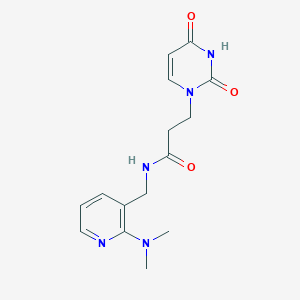 molecular formula C15H19N5O3 B5314078 N-{[2-(dimethylamino)pyridin-3-yl]methyl}-3-(2,4-dioxo-3,4-dihydropyrimidin-1(2H)-yl)propanamide 