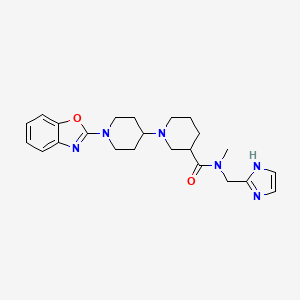 molecular formula C23H30N6O2 B5314102 1'-(1,3-benzoxazol-2-yl)-N-(1H-imidazol-2-ylmethyl)-N-methyl-1,4'-bipiperidine-3-carboxamide 