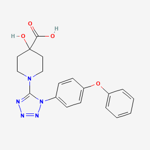 4-hydroxy-1-[1-(4-phenoxyphenyl)-1H-tetrazol-5-yl]piperidine-4-carboxylic acid